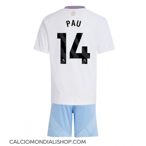 Maglie da calcio Aston Villa Pau Torres #14 Seconda Maglia Bambino 2024-25 Manica Corta (+ Pantaloni corti)